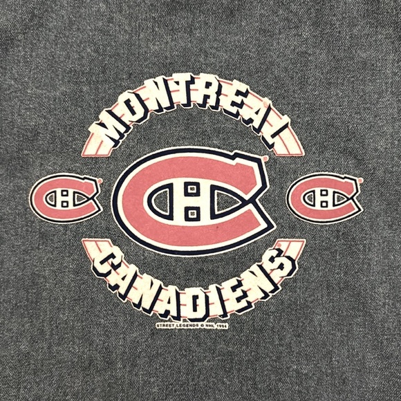 Vintage Montreal Canadiens Street Legends NHL Denim Jacket 90s w/ Removable Hood - Picture 5 of 7